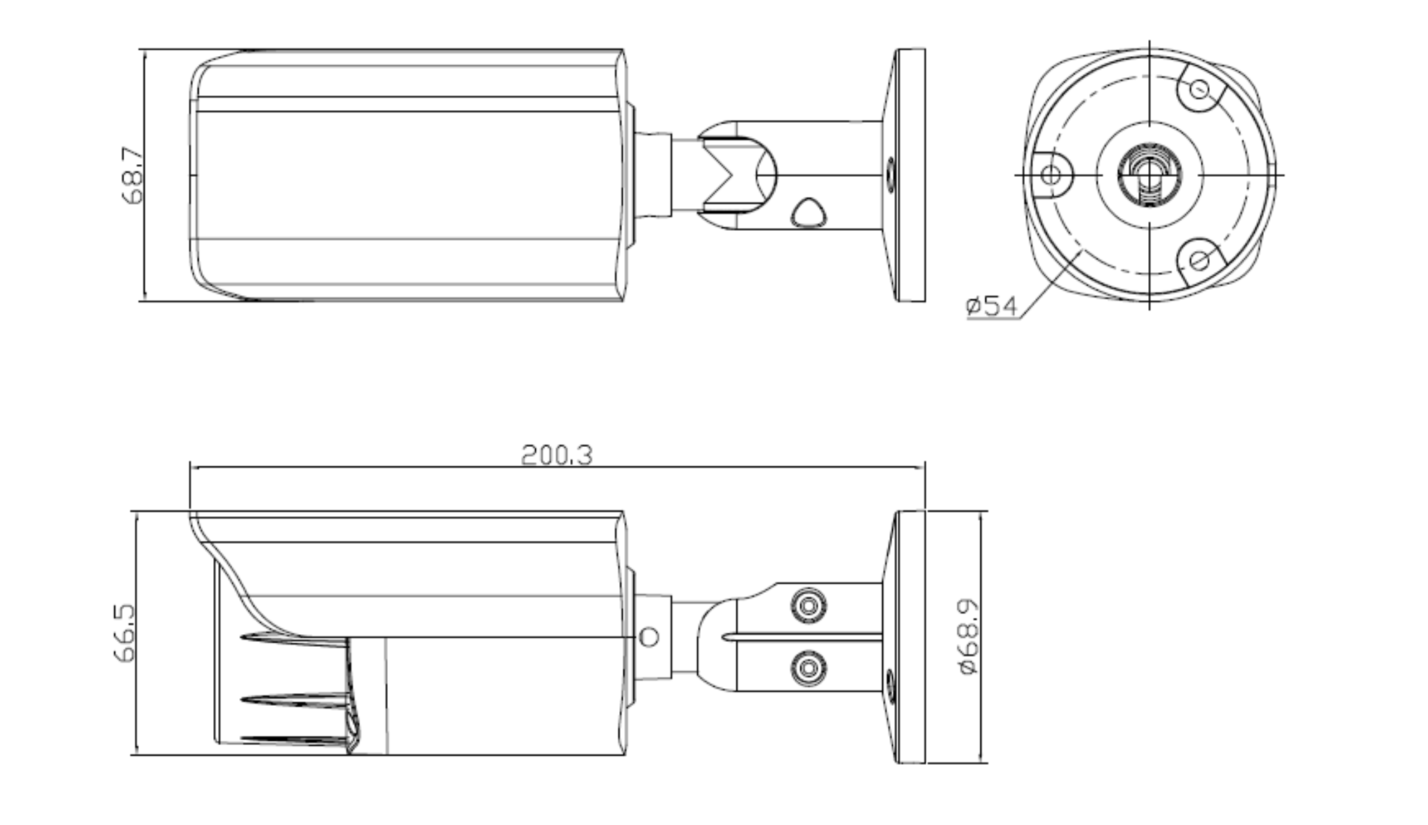 Размеры Flussonic Bullet V3